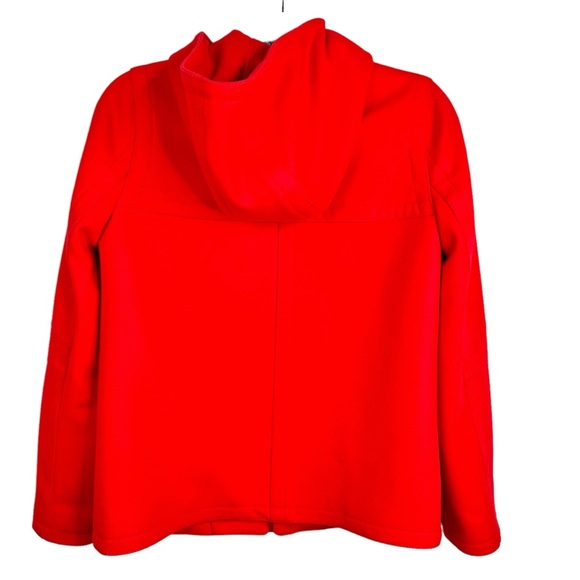 J. Crew Melton Wool Hooded Coat Red Italian SZ. 2 - Picture 6 of 13
